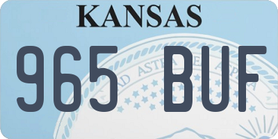 KS license plate 965BUF