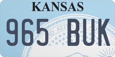 KS license plate 965BUK