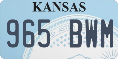 KS license plate 965BWM