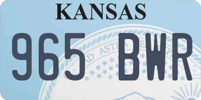 KS license plate 965BWR