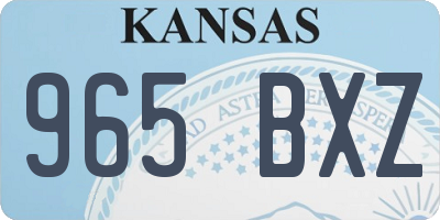 KS license plate 965BXZ