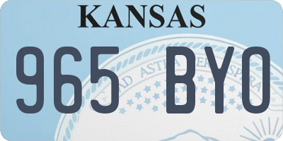KS license plate 965BYO