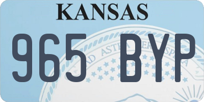 KS license plate 965BYP