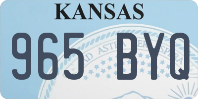 KS license plate 965BYQ