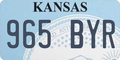 KS license plate 965BYR
