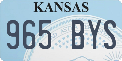 KS license plate 965BYS