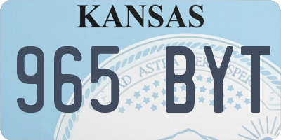 KS license plate 965BYT