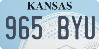 KS license plate 965BYU