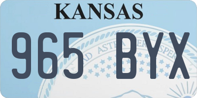 KS license plate 965BYX