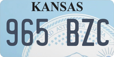 KS license plate 965BZC
