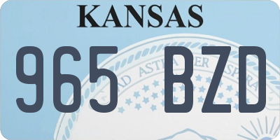 KS license plate 965BZD