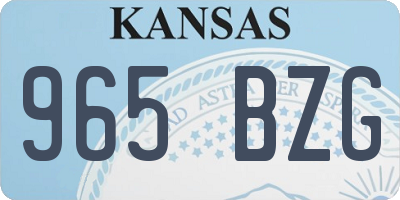 KS license plate 965BZG
