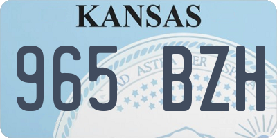KS license plate 965BZH
