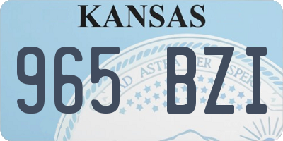 KS license plate 965BZI
