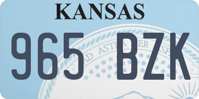 KS license plate 965BZK