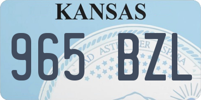 KS license plate 965BZL