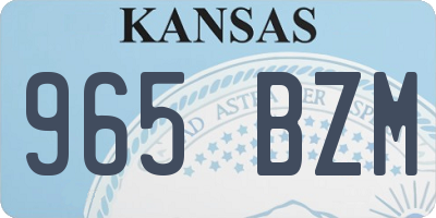 KS license plate 965BZM