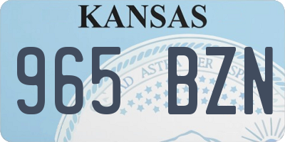 KS license plate 965BZN