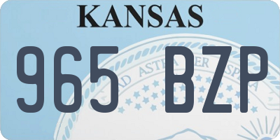 KS license plate 965BZP