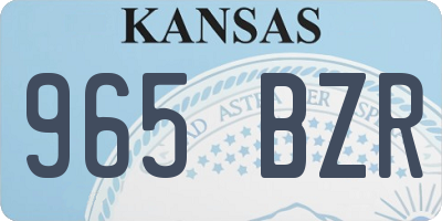 KS license plate 965BZR