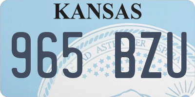 KS license plate 965BZU