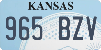 KS license plate 965BZV