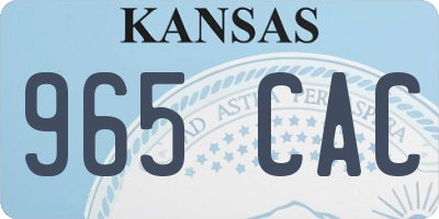 KS license plate 965CAC