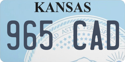 KS license plate 965CAD