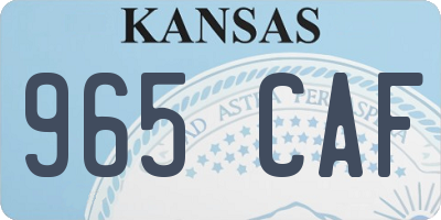 KS license plate 965CAF