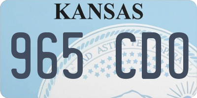 KS license plate 965CDO