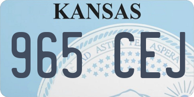KS license plate 965CEJ