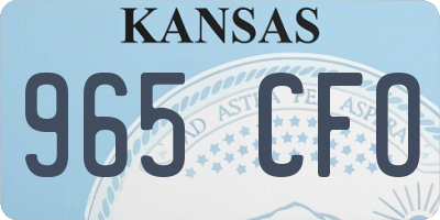 KS license plate 965CFO