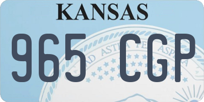 KS license plate 965CGP