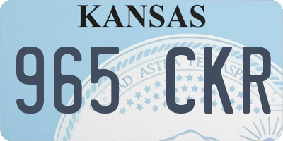 KS license plate 965CKR