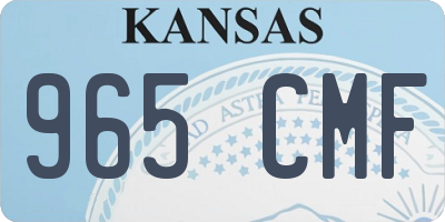 KS license plate 965CMF