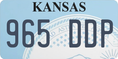 KS license plate 965DDP