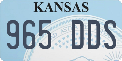 KS license plate 965DDS