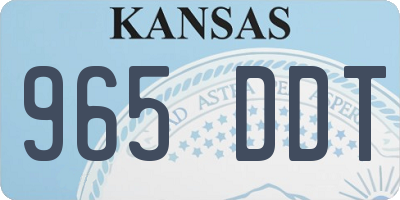 KS license plate 965DDT
