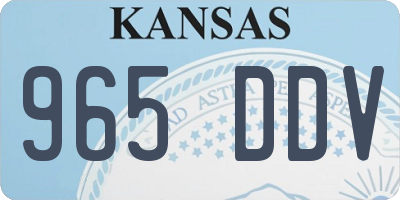 KS license plate 965DDV