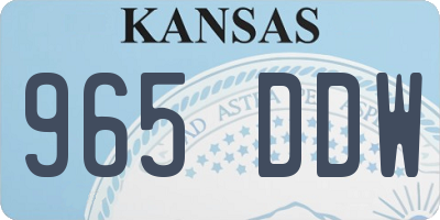 KS license plate 965DDW