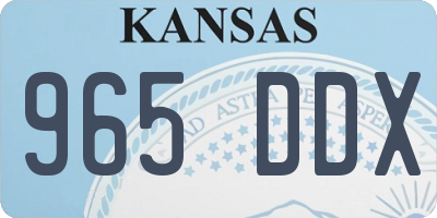 KS license plate 965DDX