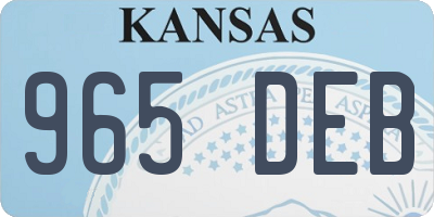 KS license plate 965DEB