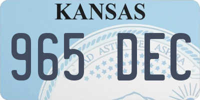KS license plate 965DEC