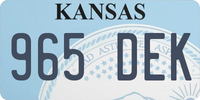 KS license plate 965DEK