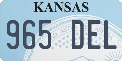 KS license plate 965DEL