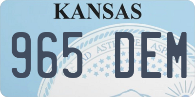 KS license plate 965DEM