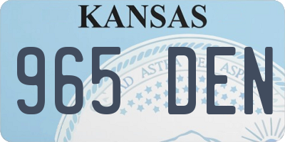 KS license plate 965DEN