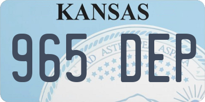 KS license plate 965DEP