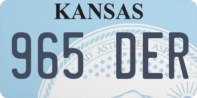 KS license plate 965DER