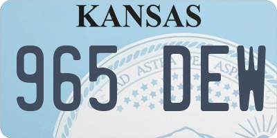 KS license plate 965DEW